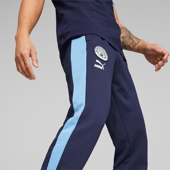 PUMA Manchester City Soccer Fleece Joggers Pants Men's S Navy Blue Halland T7 SE - Picture 6 of 14